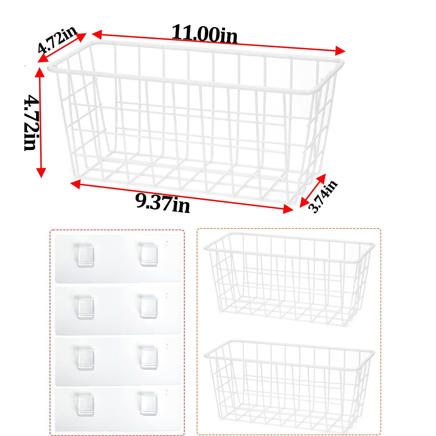 HDYOUDO wall-mounted wire basket in bathroom for compact storage.