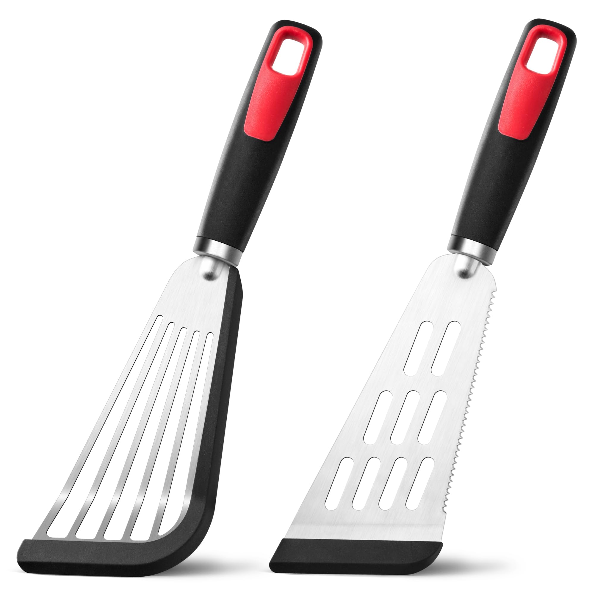 HE-SANQI fish spatula set broad blade for delicate flipping and easy under-fillets