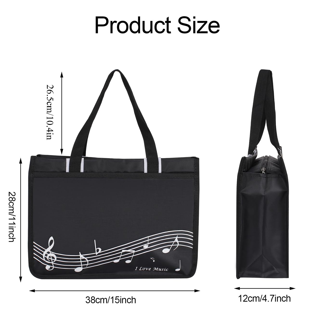 Headsitg tote bag with Velcro closure for secure small items.