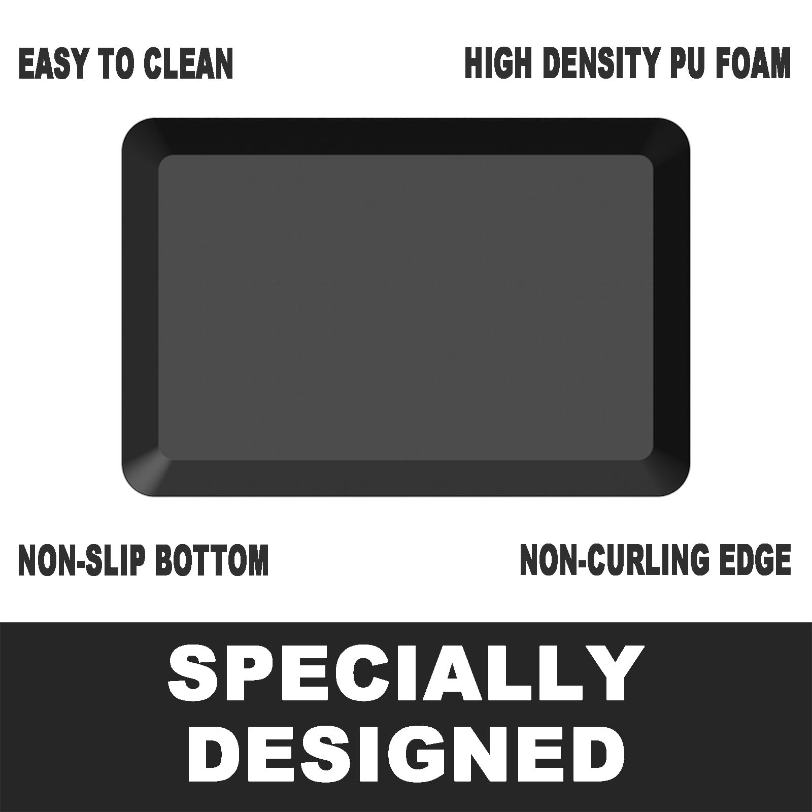 HEALEG anti-fatigue mat kitchen scene—durable wear-resistant surface for busy countertops.