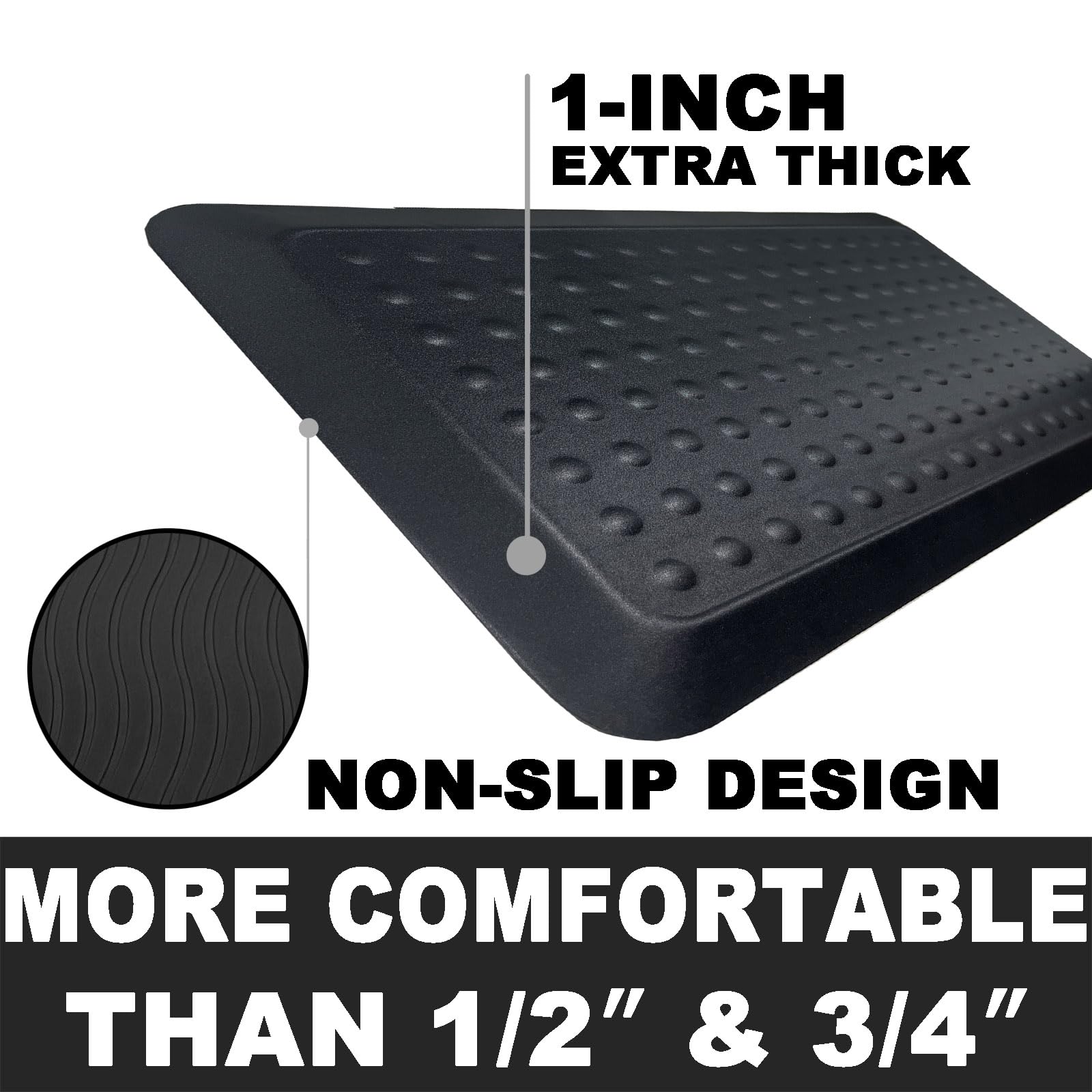 HEALEG kitchen anti-fatigue mat bottom view highlights non-slip texture for secure use