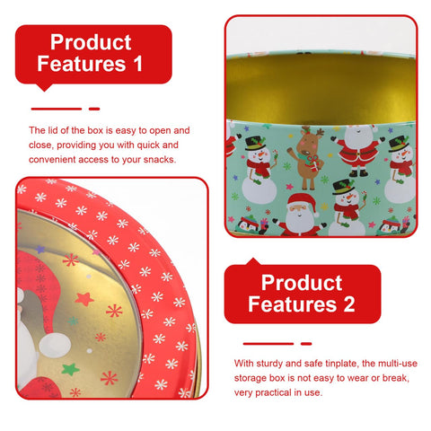 Healifty Christmas tinbox for cookie storage and gifting.
