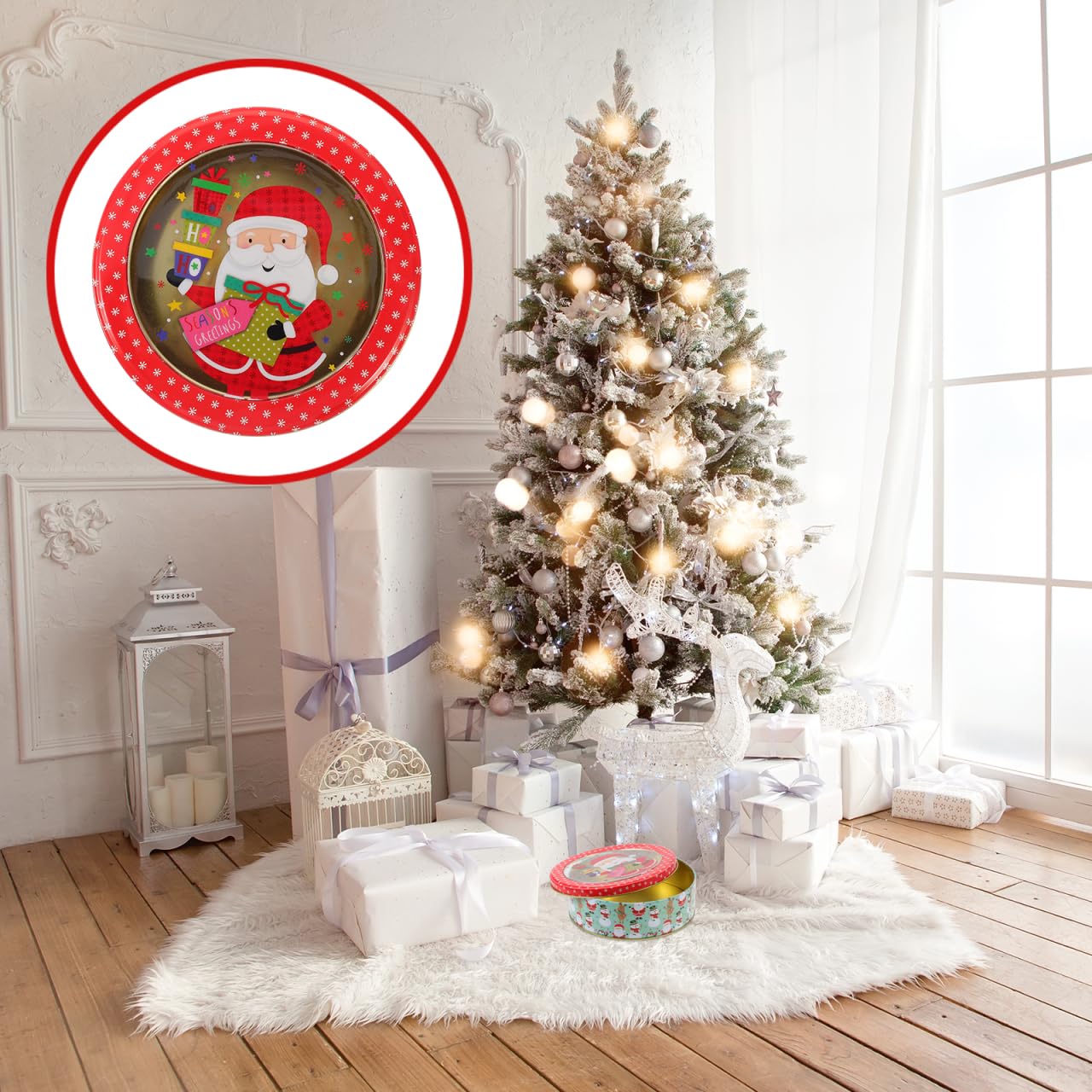 Healifty decorative centerpiece tin for Christmas gatherings.