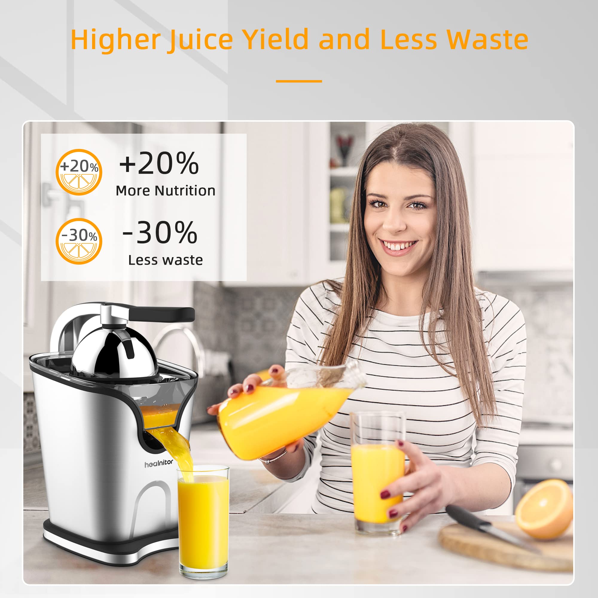 Healnitor dishwasher-safe parts simplify cleanup after juicing sessions.