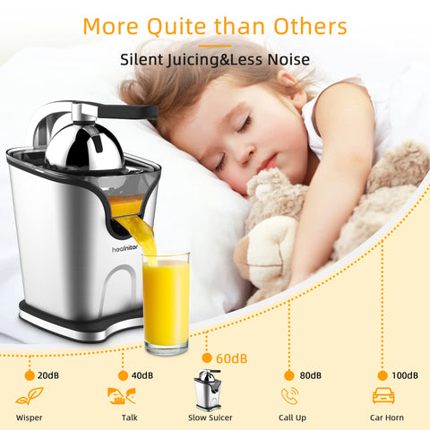 Healnitor upgraded aluminum handle enhances leverage for easier juice extraction.