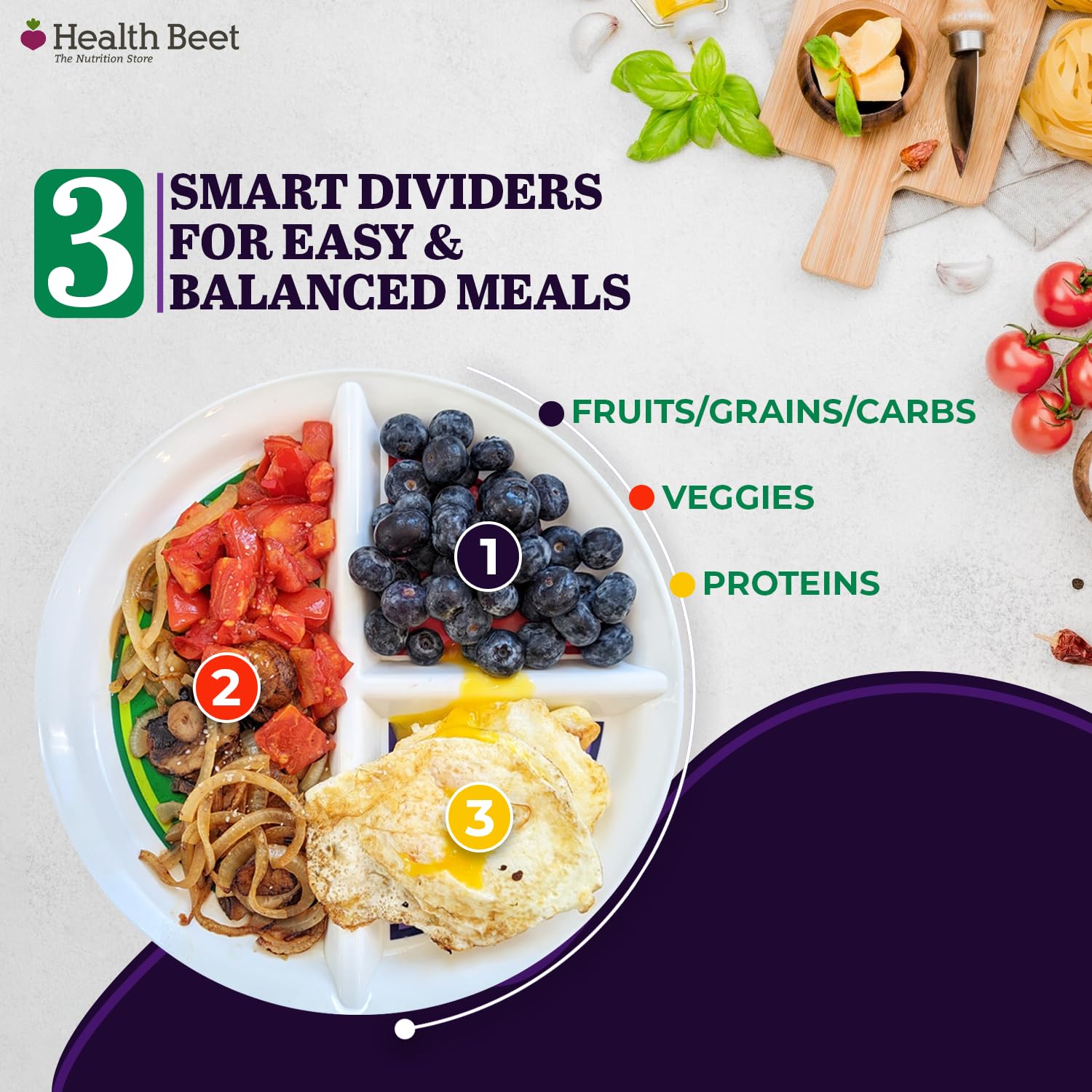 Health Beet dishwasher-safe plate simplifies post-dinner cleanup.