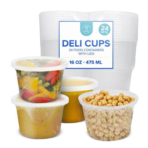 Healthy Packers 16oz deli cup with airtight lid for leakproof meal prep