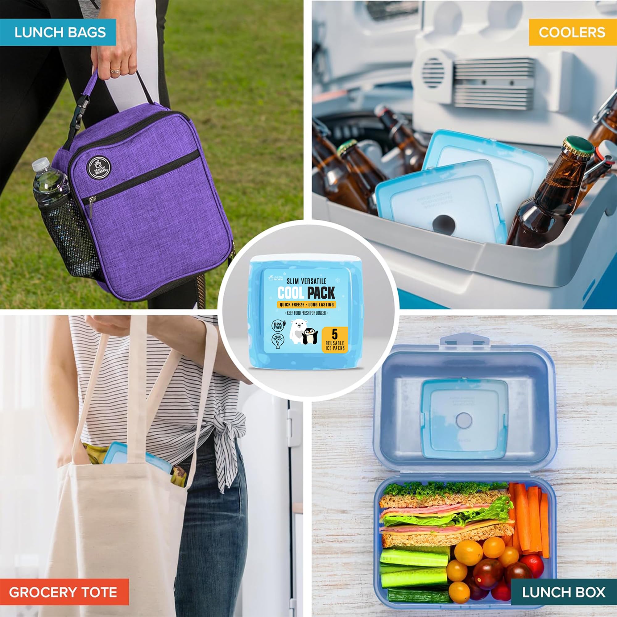 Healthy Packers 5-pack freezer packs deliver long-lasting chill.