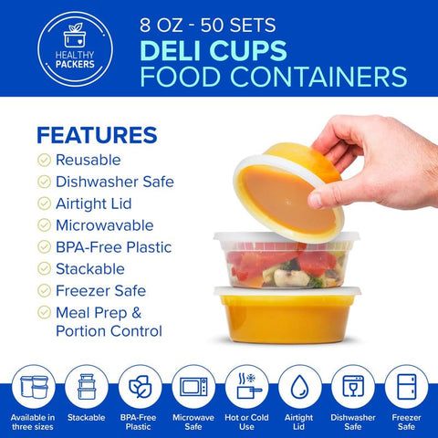 Healthy Packers 50-set deli containers organized sauces and leftovers