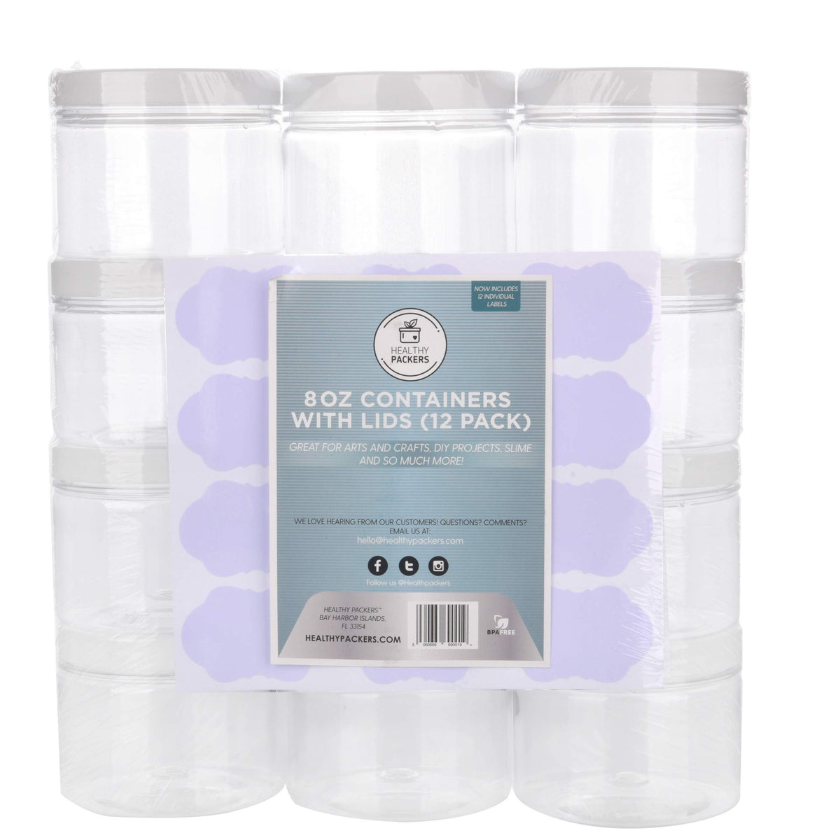 Healthy Packers slime container 8oz with lid seal for secure, mess-free storage.