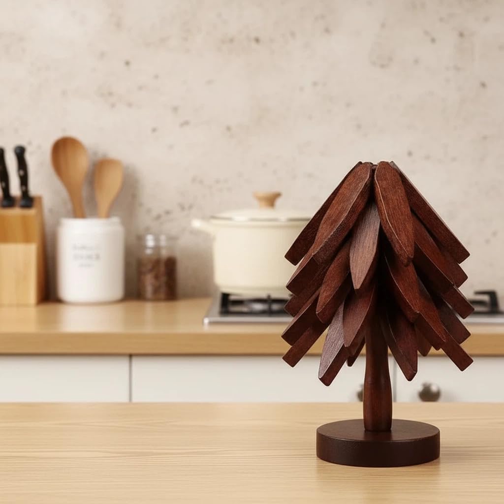 Heaocv foldable trivet for hot dishes keeps the dining area organized.