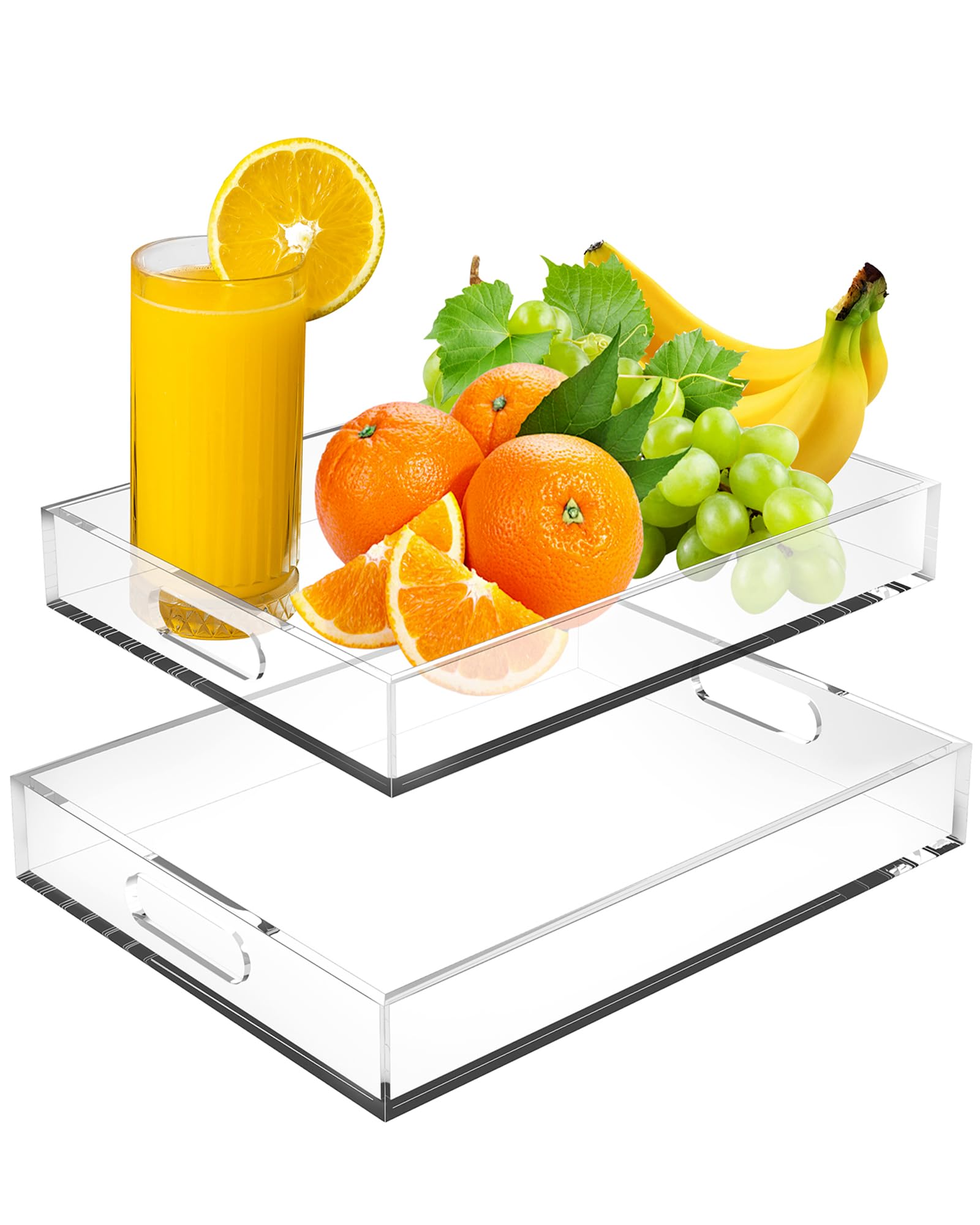 Heapany acrylic serving tray 16x12, crystal clear for elegant display and easy cleanup.