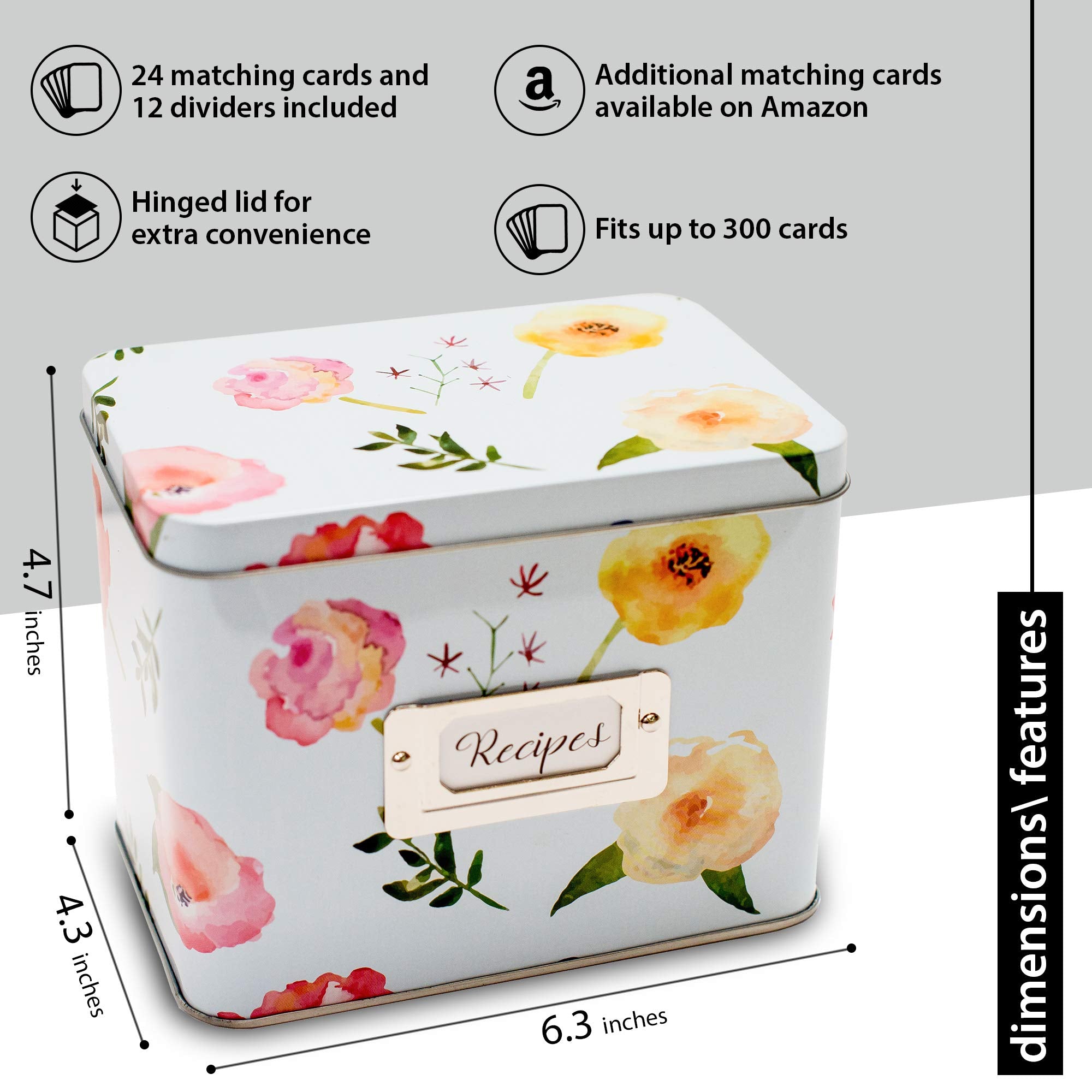 Heart&Berry recipe box interior keeps 4x6 cards tidy with dividers.