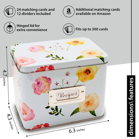 Heart&Berry recipe box interior keeps 4x6 cards tidy with dividers.