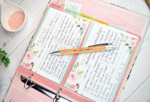Heartstrings 4x6 recipe cards ready for writing ingredients and steps