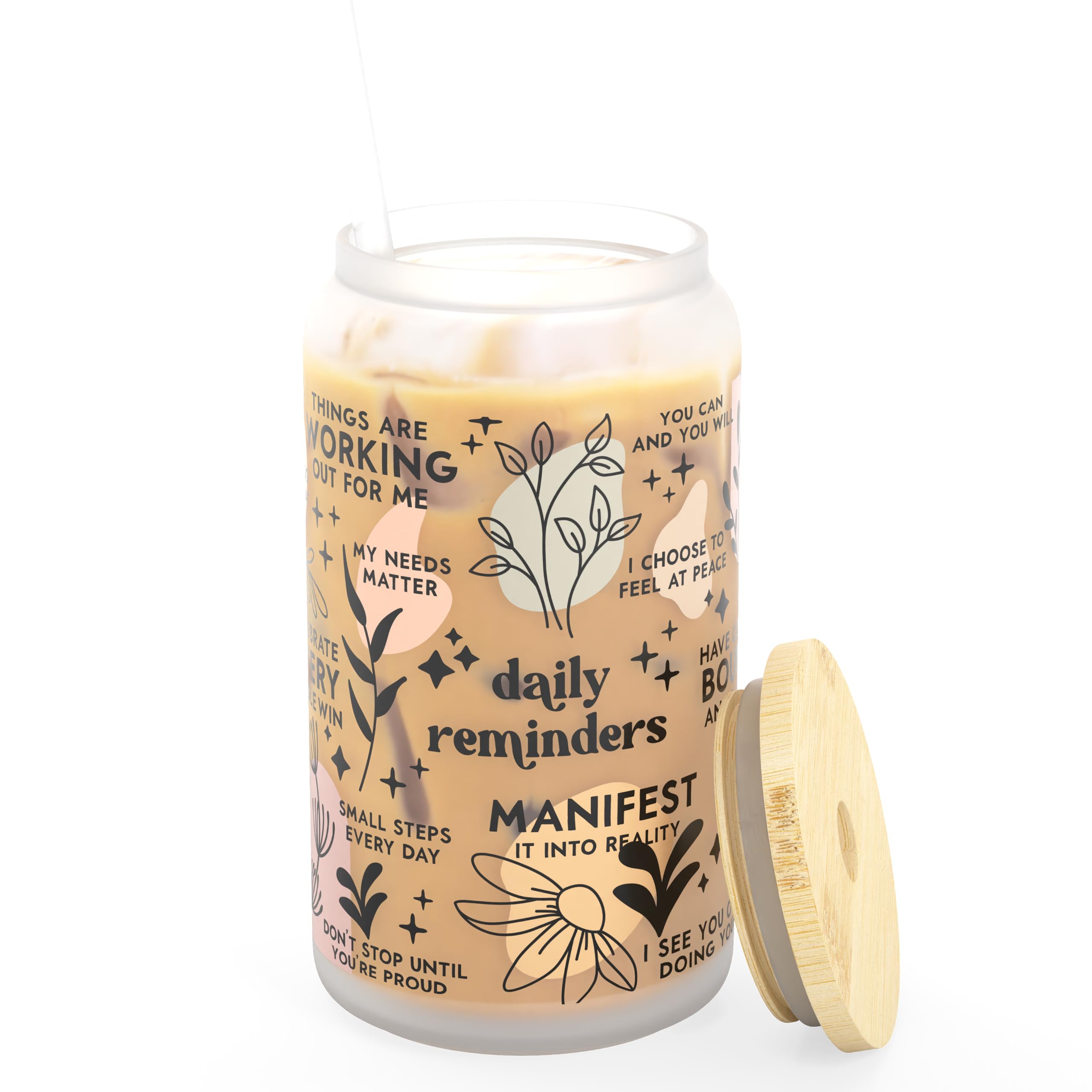 Heather & Willow natural bamboo lid with silicone seal prevents spills on the go.