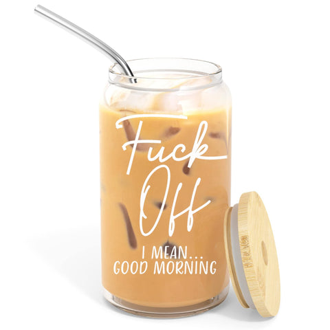 Heather and Willow 16 oz glass cup ideal for espresso and smoothies.
