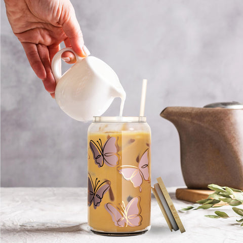 Heather & Willow iced beverages in a stylish 16oz cup.