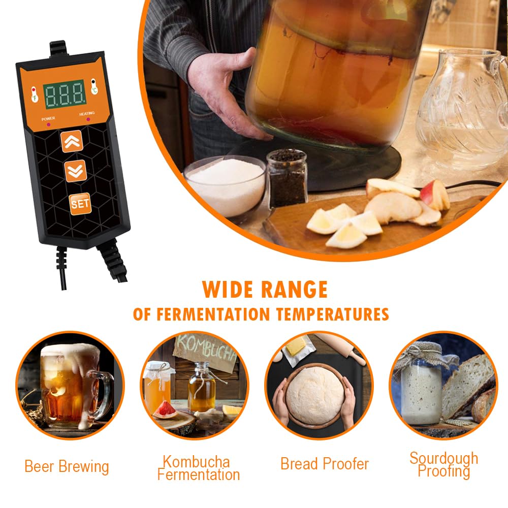 HEATIDEAS digital temperature controller provides precise heat for ferments.