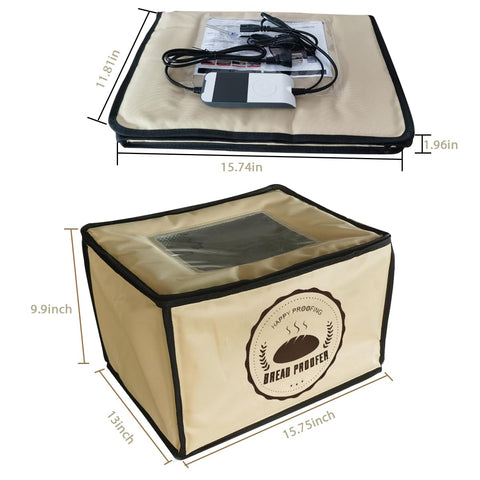 HEATIDEAS dough proofer box in kitchen with dough bowl for proofing environment.