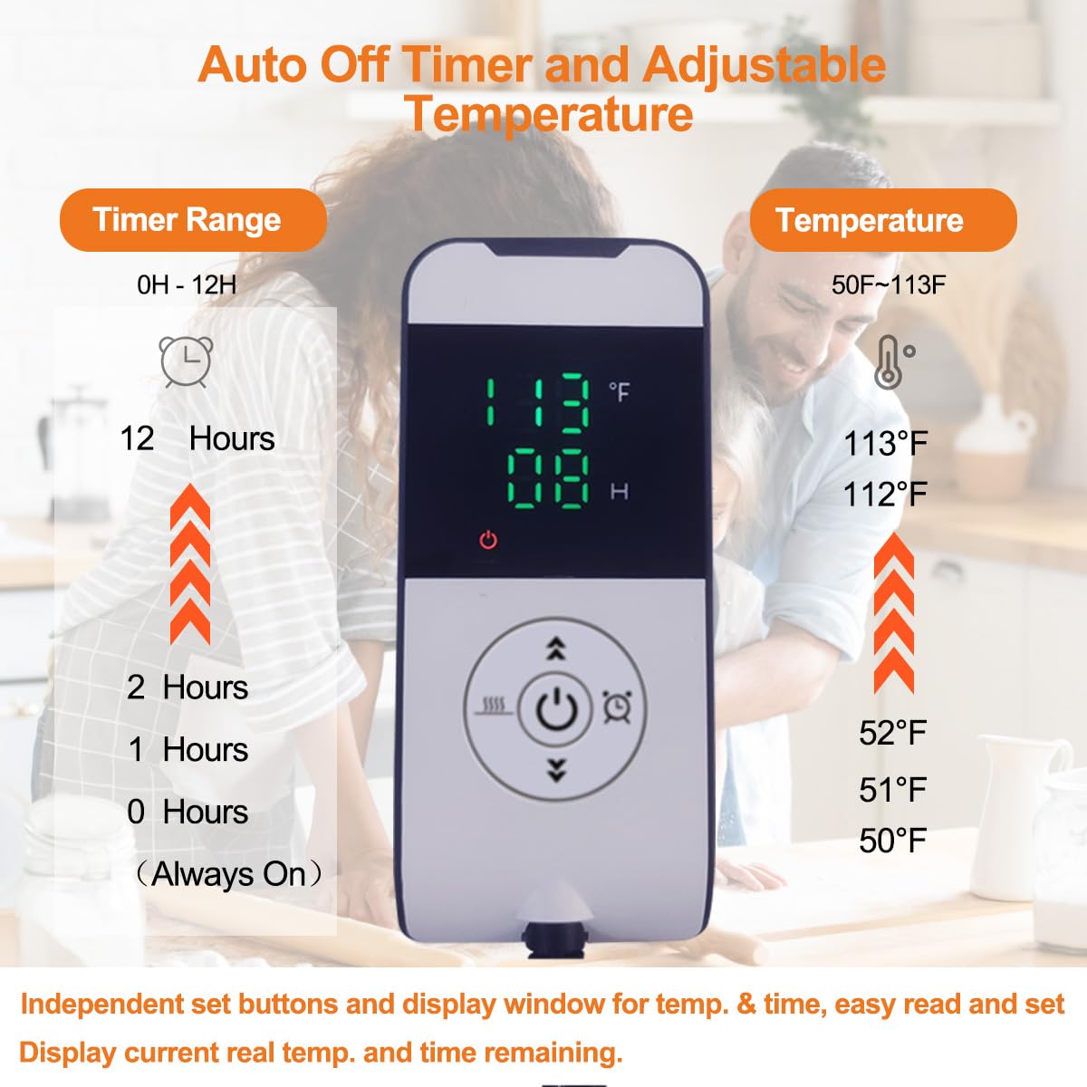 HEATIDEAS dough proofer box side view highlights slim kitchen profile.