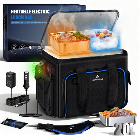 Heatvelle 20L heated lunch box exterior with sturdy handle for on-the-go meals.