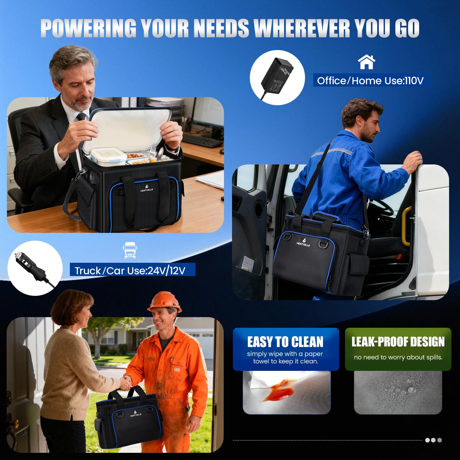 Heatvelle design with cable pockets keeps cords organized during travel.