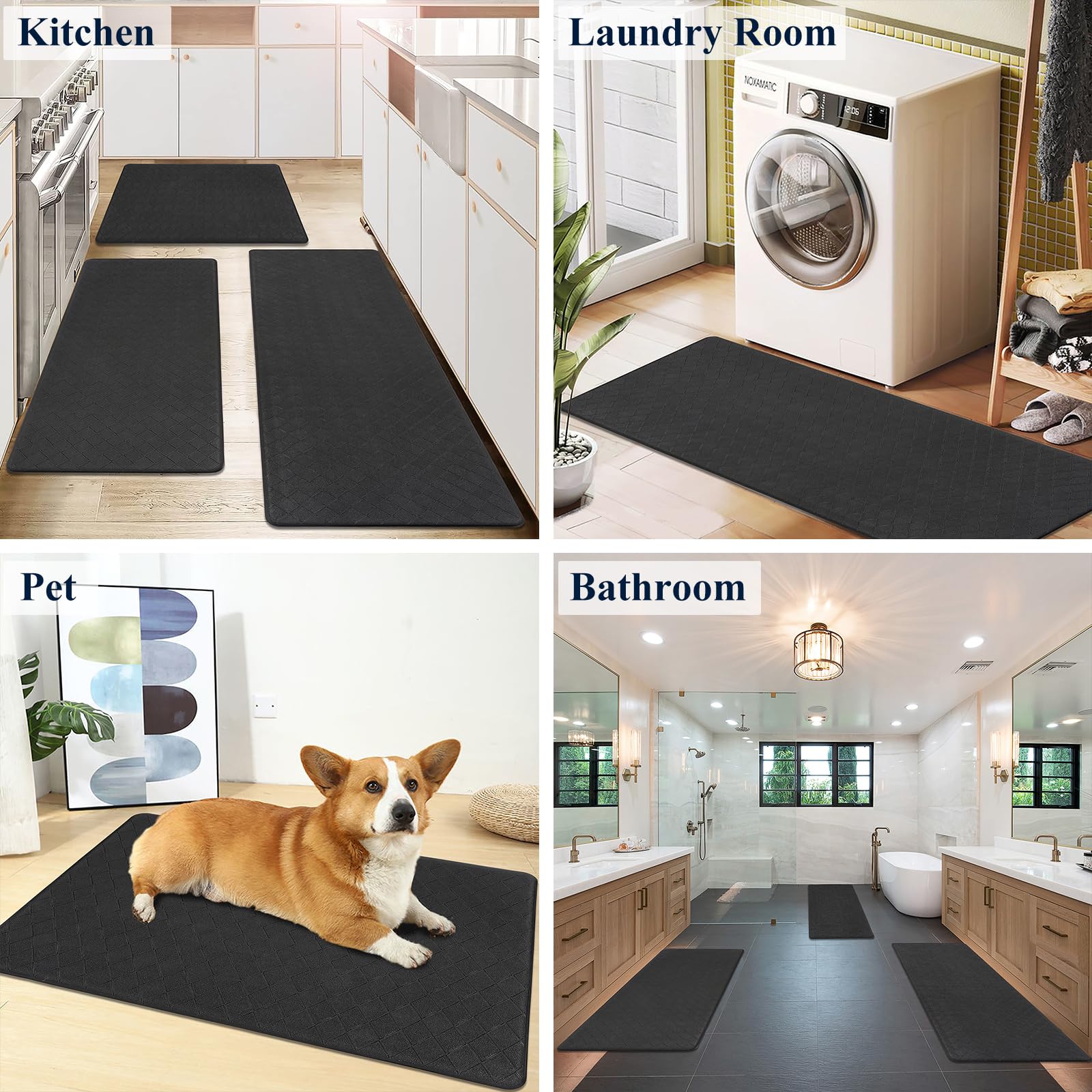 HEBE set-of-3 mats – cohesive 3-piece set for home office or entryways