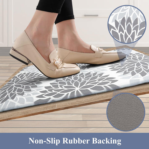 HEBE anti-fatigue mat with non-slip backing stays in place