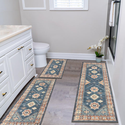 HEBE RUGS hallway runner protects floors in high-traffic areas.