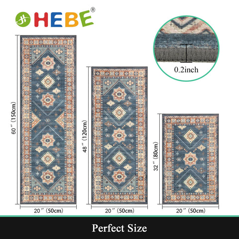 HEBE RUGS durable polypropylene kitchen rug with non-slip backing keeps feet secure.