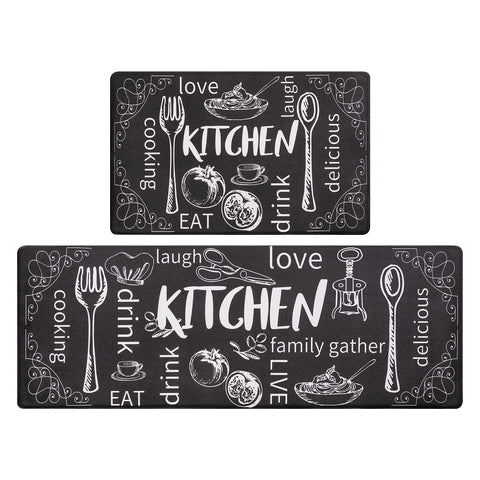 HEBE Kitchen Mats 2pc Cushioned set by the sink for comfort
