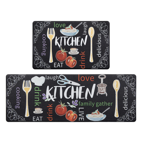 HEBE kitchen mats 2pc front view with cushioned support for comfortable standing