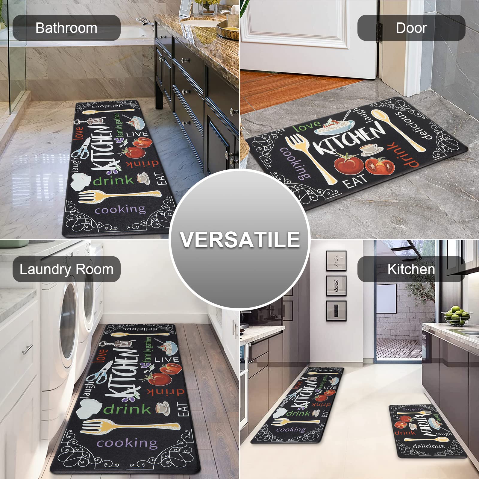 HEBE mats texture closeup showing non-slip surface for secure kitchen use