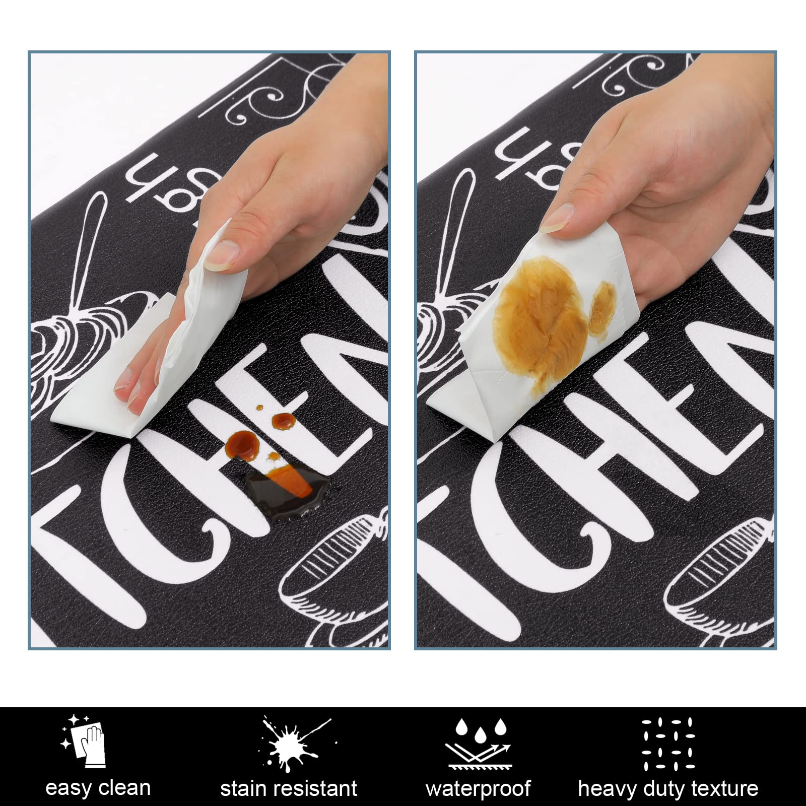 HEBE Beveled edges reduce trips across tile, wood, or marble floors