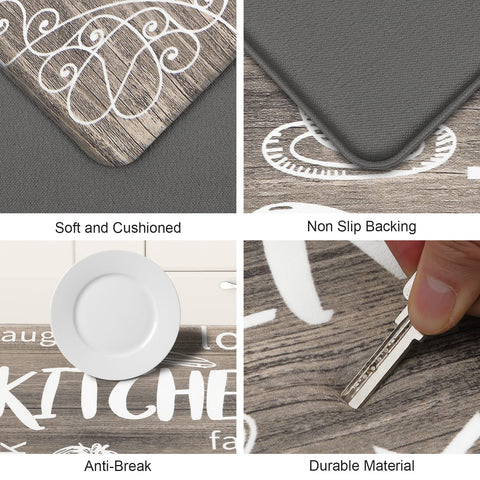 HEBE non-slip backing keeps mats securely in place on tile, wood, and more