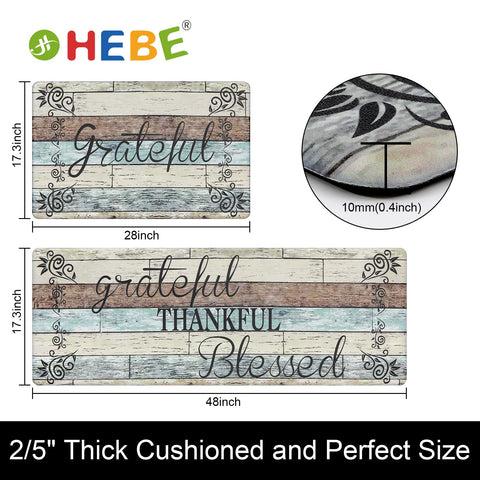HEBE patchwork floral pattern kitchen mat adds colorful farmhouse style to the room.