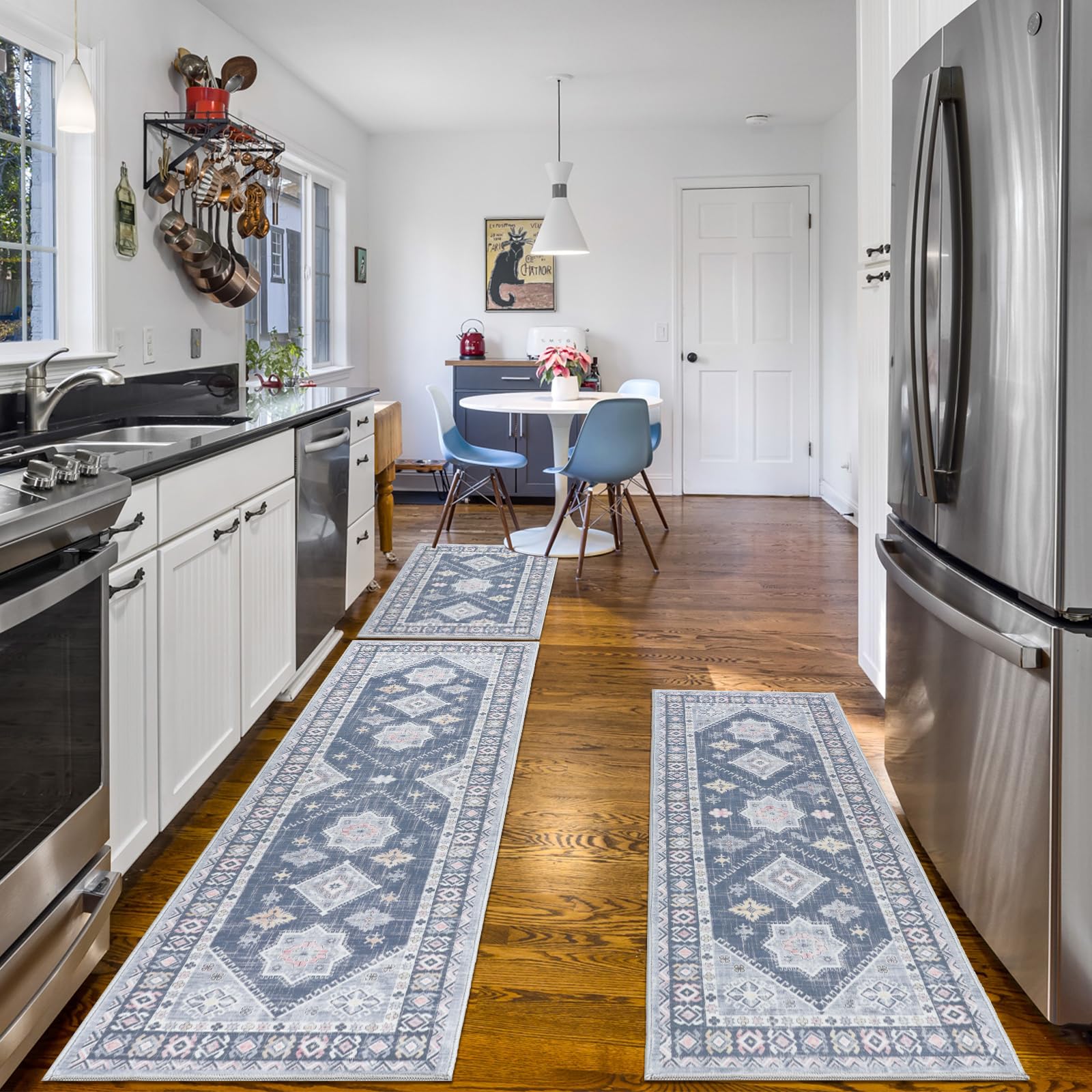 HEBE Rugs boho kitchen rug by entry or laundry area, practical mat solution