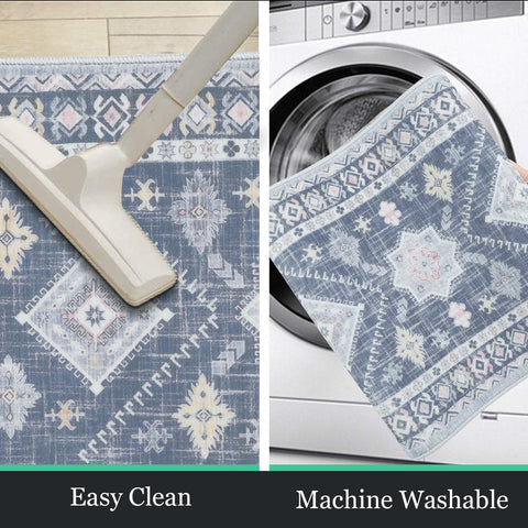 HEBE Rugs boho kitchen rug non-slip backing, reduces slipping