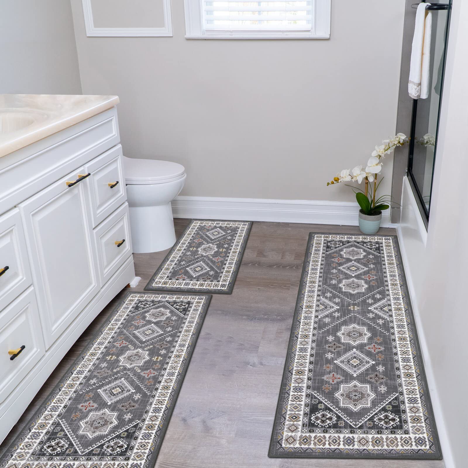 HEBE RUGS boho kitchen rug set three-piece arrangement enhances home decor