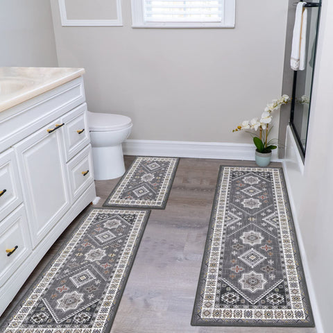 HEBE RUGS boho kitchen rug set three-piece arrangement enhances home decor