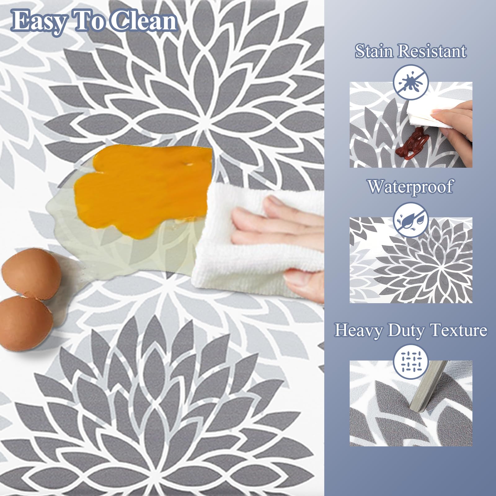 HEBE waterproof, stain-resistant kitchen mat resists spills for easy cleaning