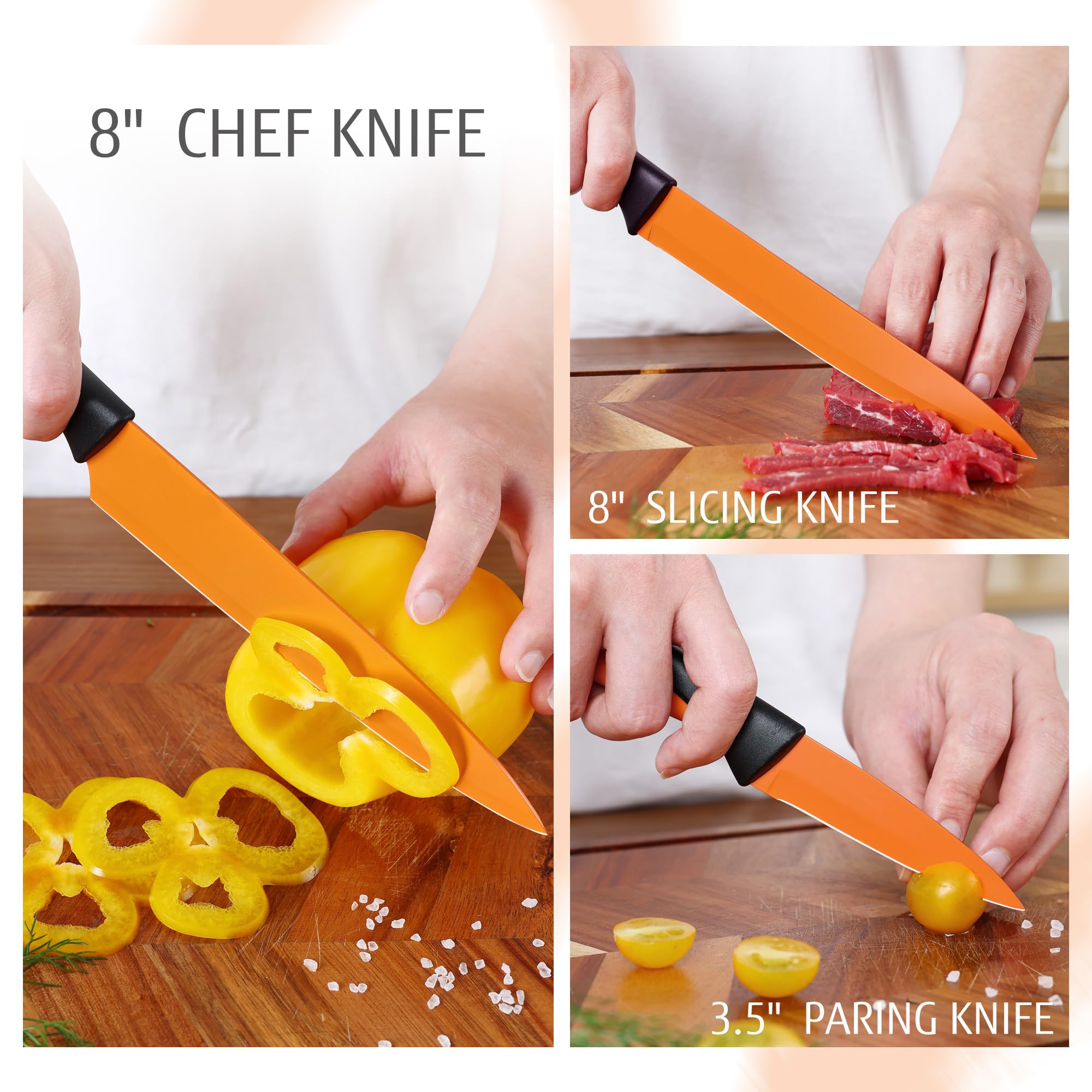 hecef 6-piece steak knives for effortless table slicing