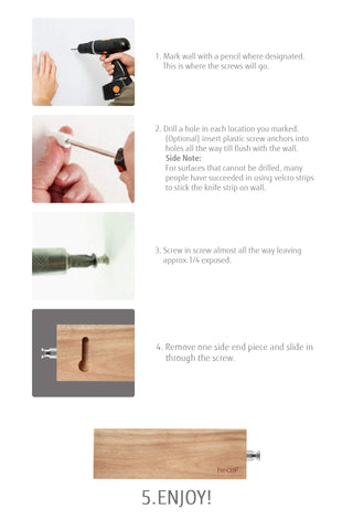 Hecef magnetic strip stores metal items, keeps kitchen counter clean and accessible.