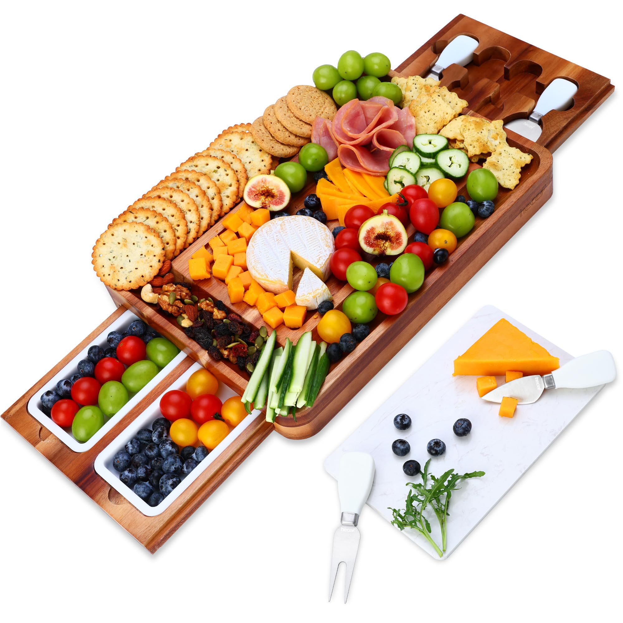 hecef cheese board with acacia wood large surface suitable for entertaining