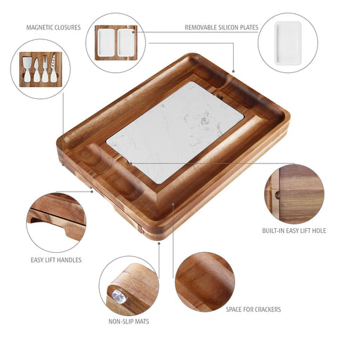magnetic drawers and non-slip mats prevent sliding during service on hecef board