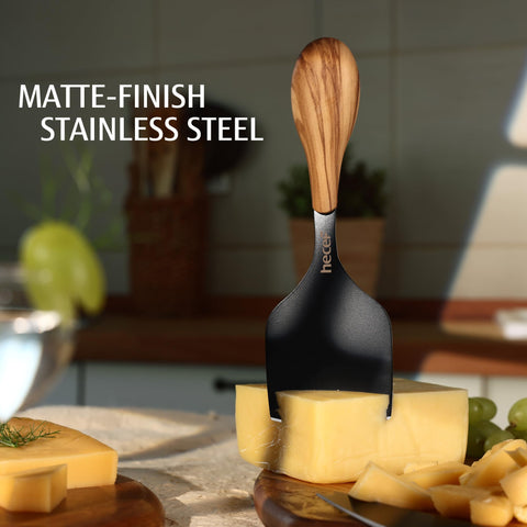 hecef cheese knife tear-shaped blade for crumbly cheeses with precision