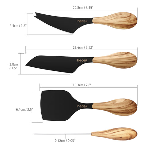 hecef cheese knife set hard-cheese blade slicing on a board for smooth serving