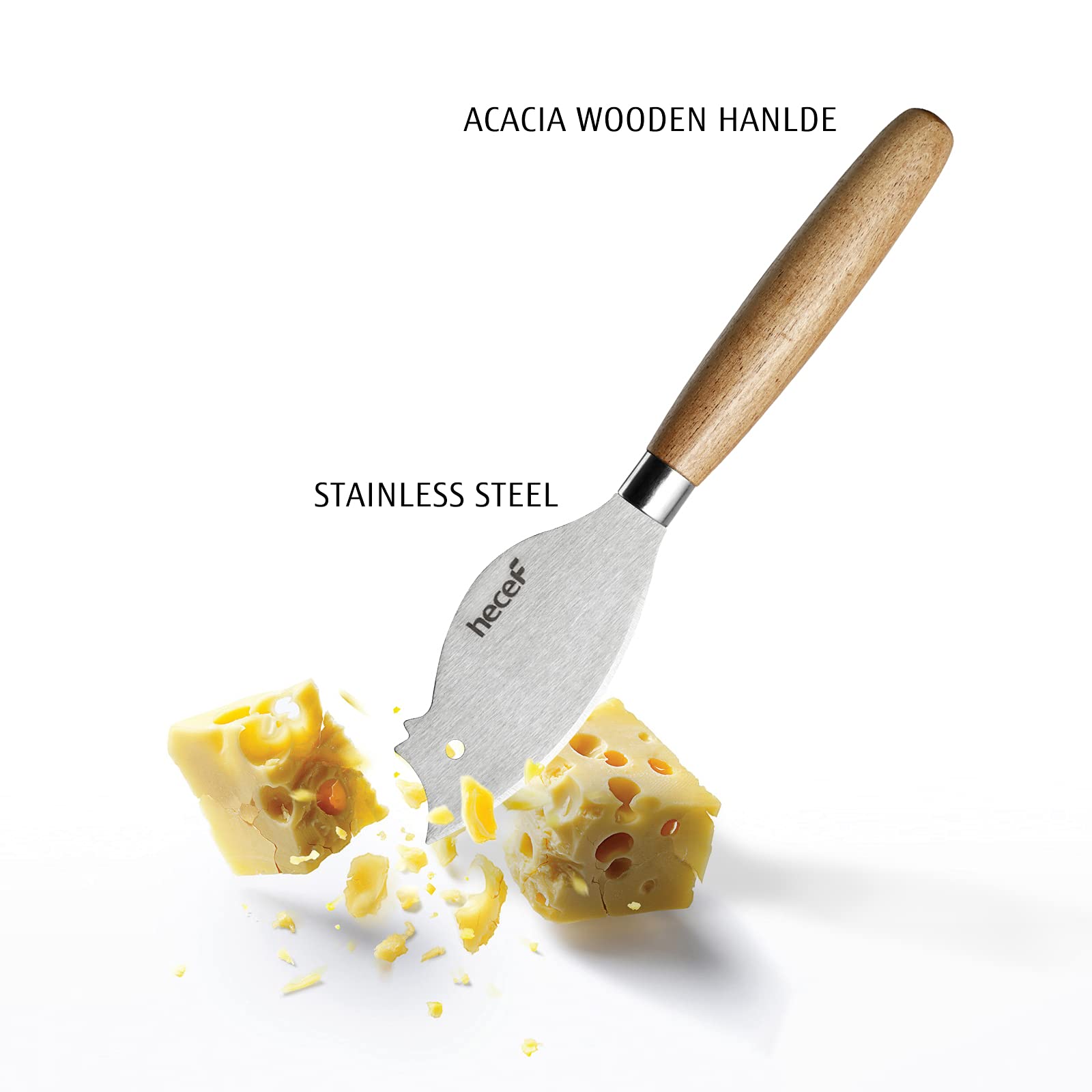 hecef high-carbon stainless steel cheese knife offers sharp slicing
