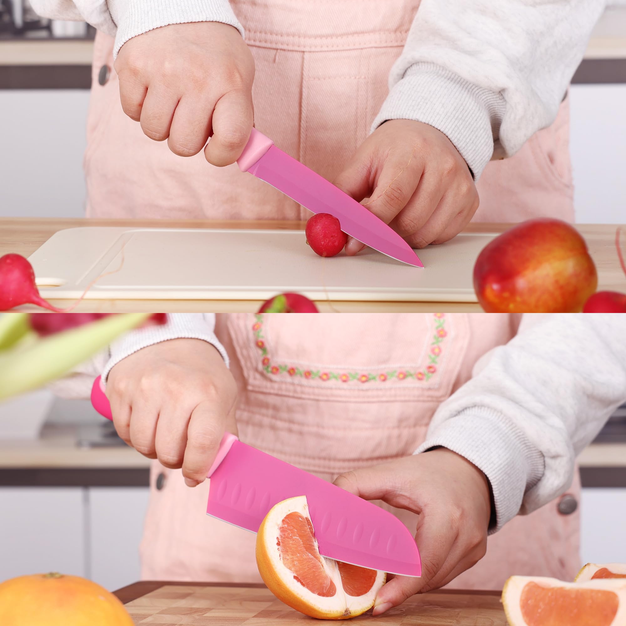 Hecef kitchen scissors in hot pink handle tough kitchen tasks with ease.